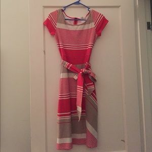 Anthropologie orange multi stripe knit dress