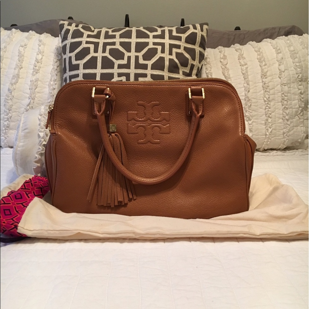 Tory Burch Thea Triple Zip Leather Satchel