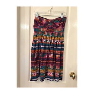 Billabong Multi-Colored Tribal Strapless Dress