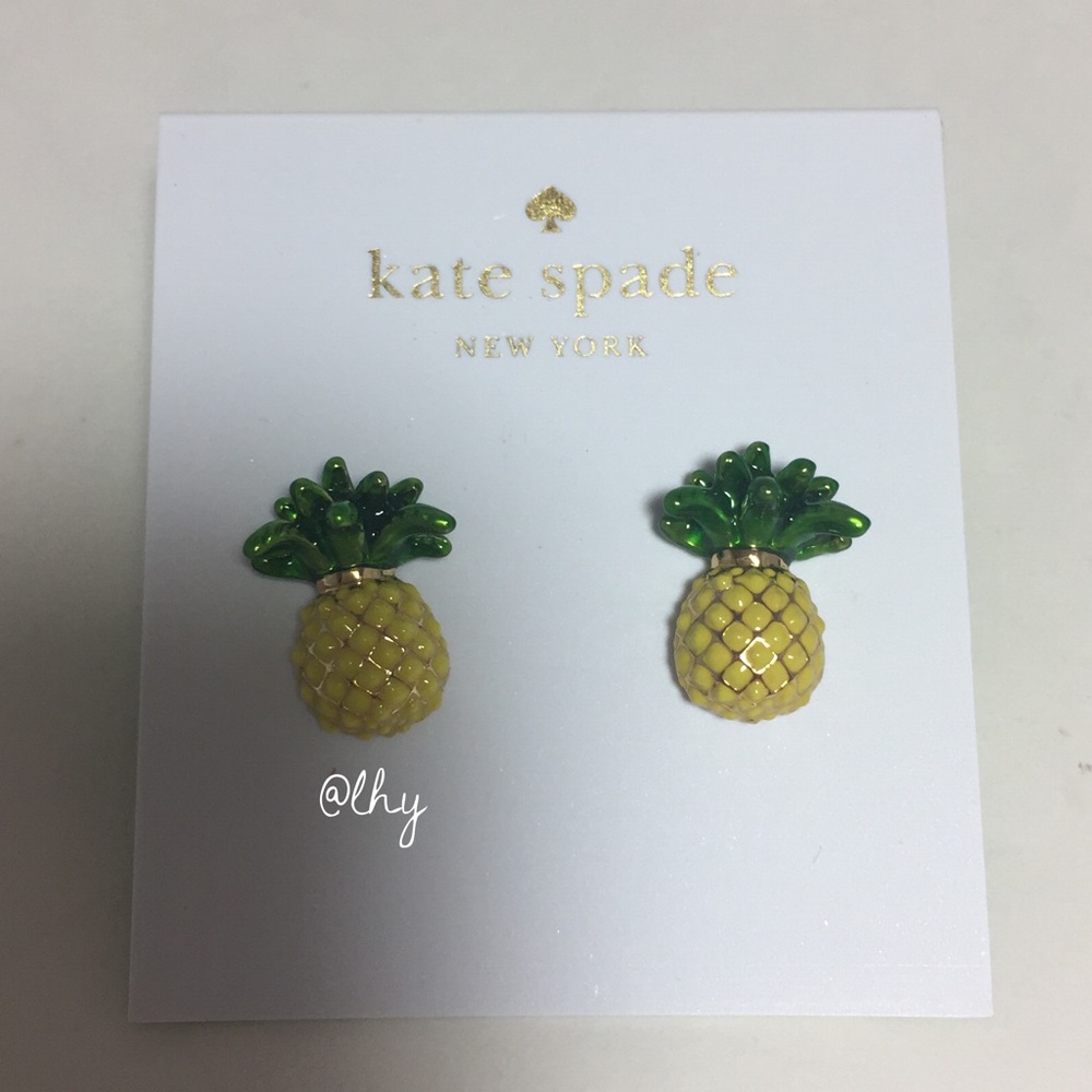 ❌SOLD❌ KATE SPADE PINEAPPLE STUD EARRINGS - Picture 3 of 5
