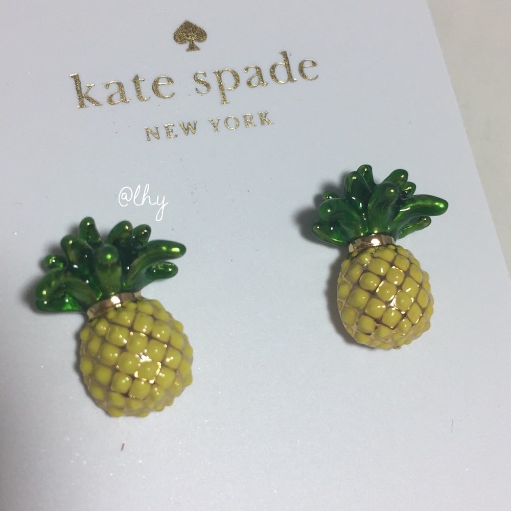❌SOLD❌ KATE SPADE PINEAPPLE STUD EARRINGS - Picture 4 of 5