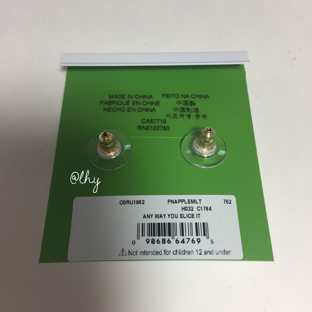 ❌SOLD❌ KATE SPADE PINEAPPLE STUD EARRINGS - Picture 5 of 5