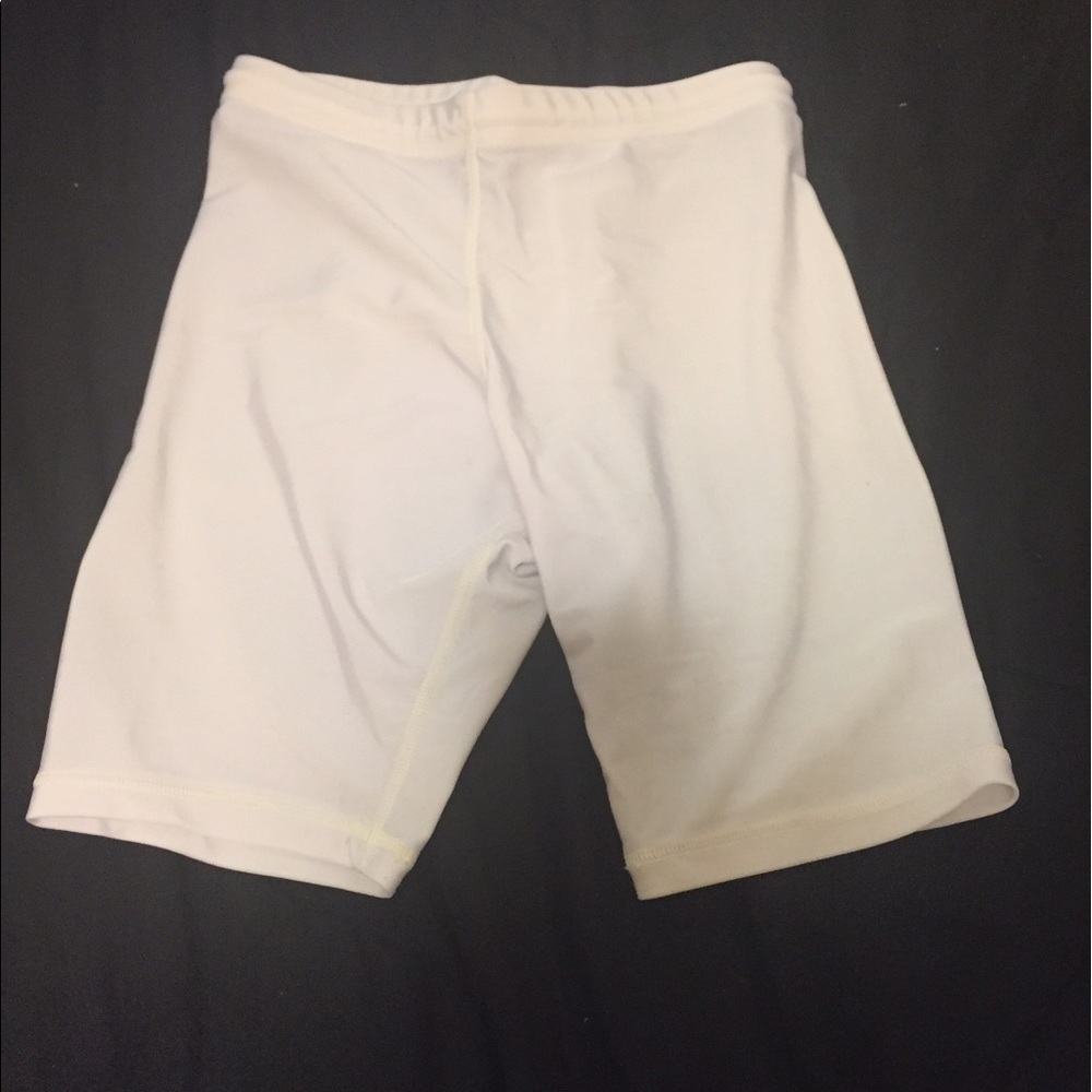 White compression shorts