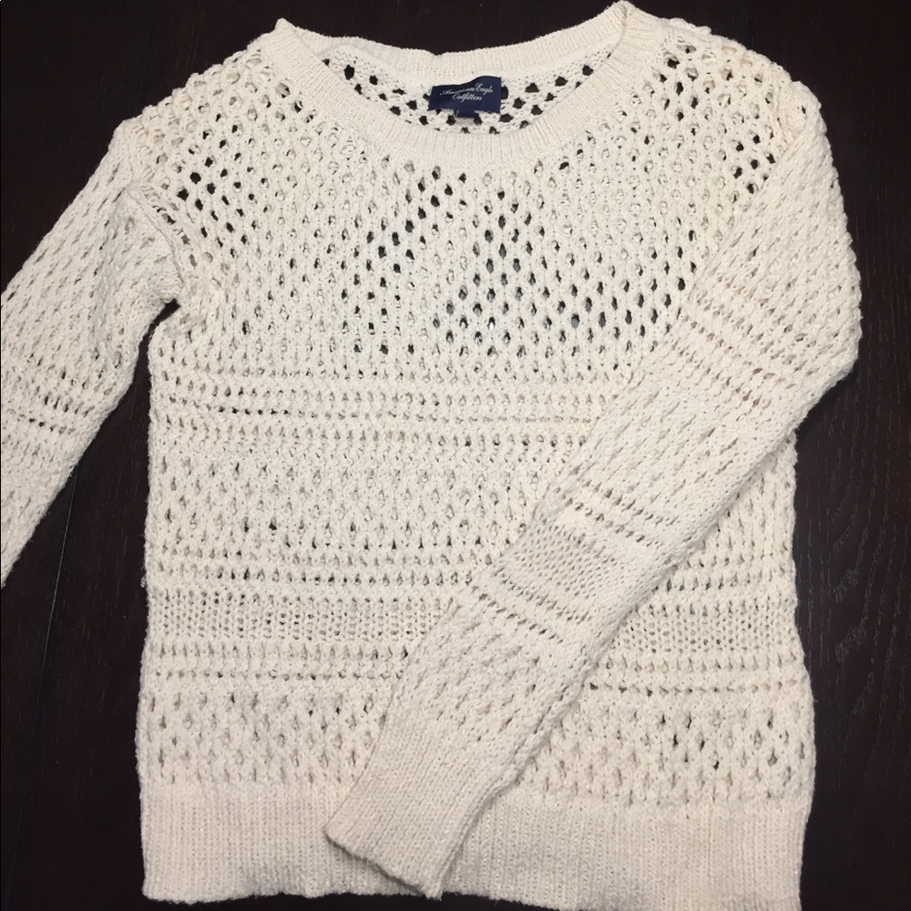 Cream crochet sweater from American Eagle