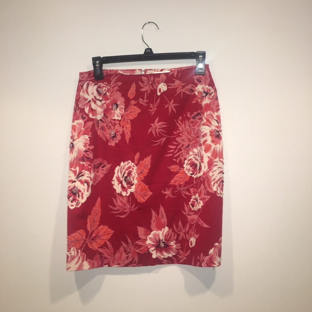 Vintage beaded floral skirt!