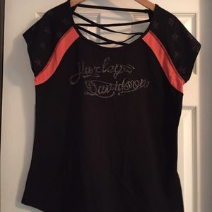 NWT Harley Davidson laced back top
