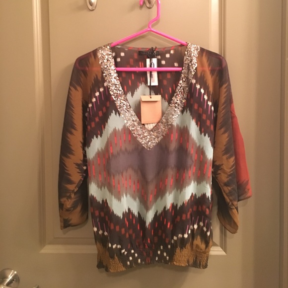 Sanctuary Tops - Sequin printed blouse