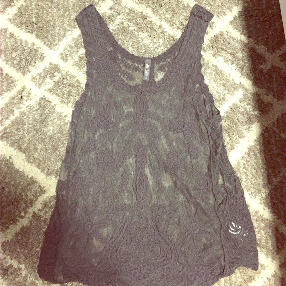 Sheer lace tank