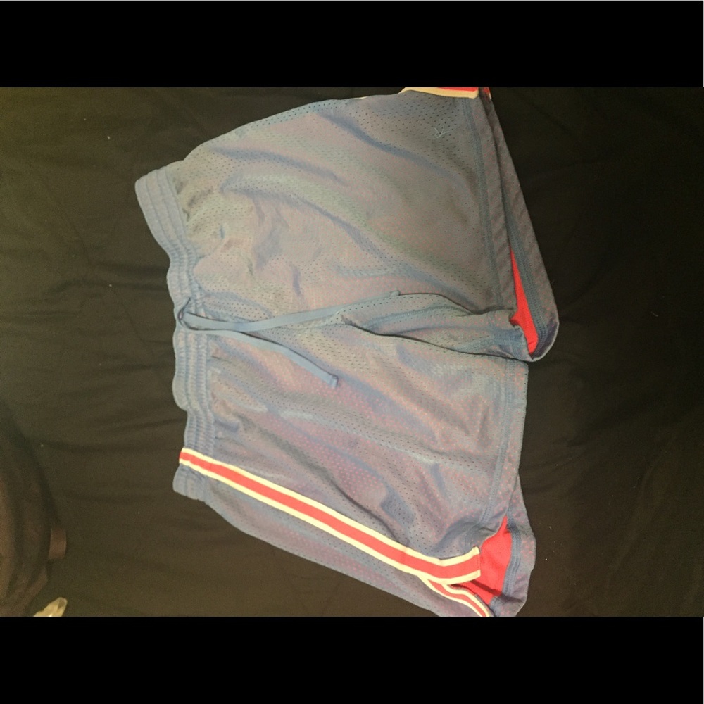 Blue/pink running shorts