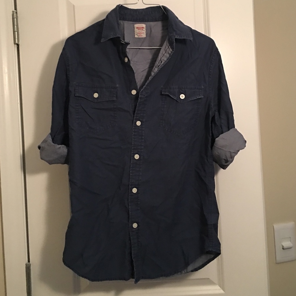 Denim button up with sleeve buttons