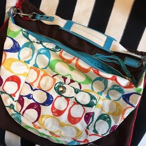 Rainbow Coach small hobo bag
