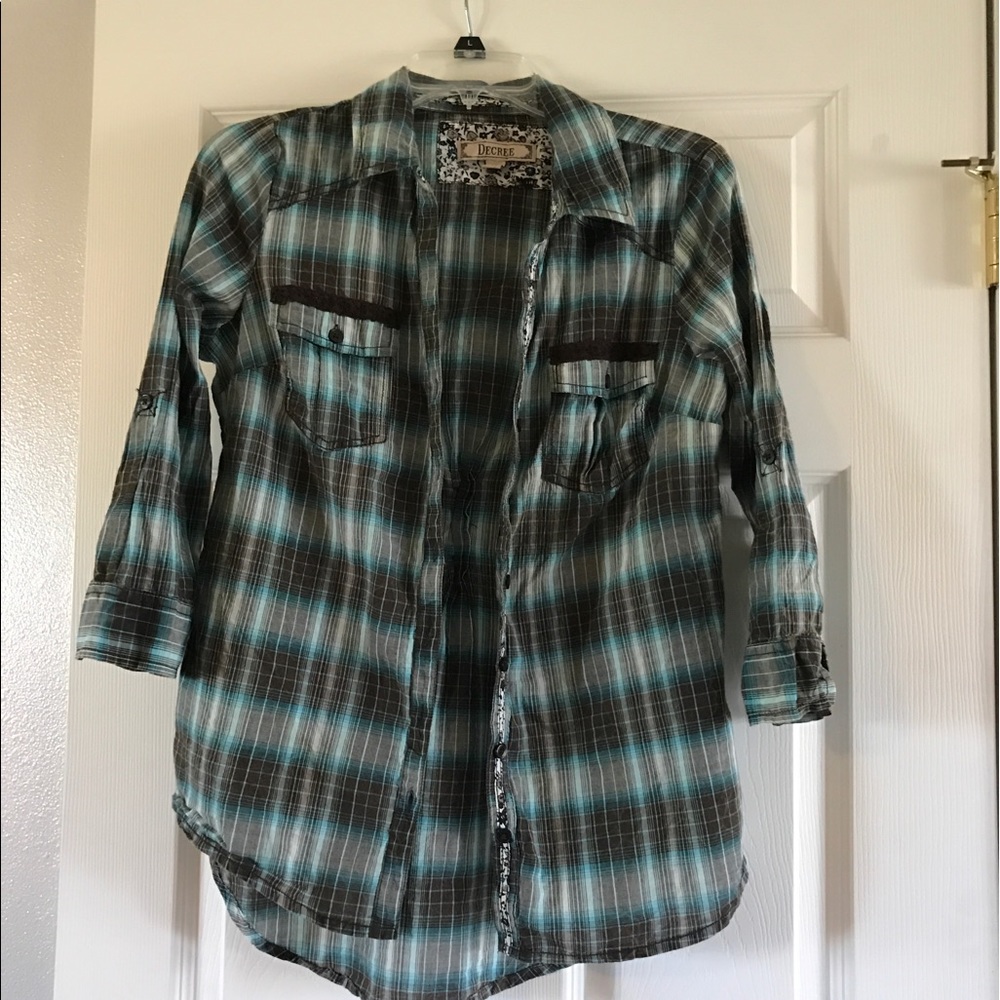 Plaid cowgirl shirt -size large
