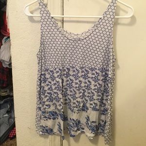 A royal blue printed tank top.