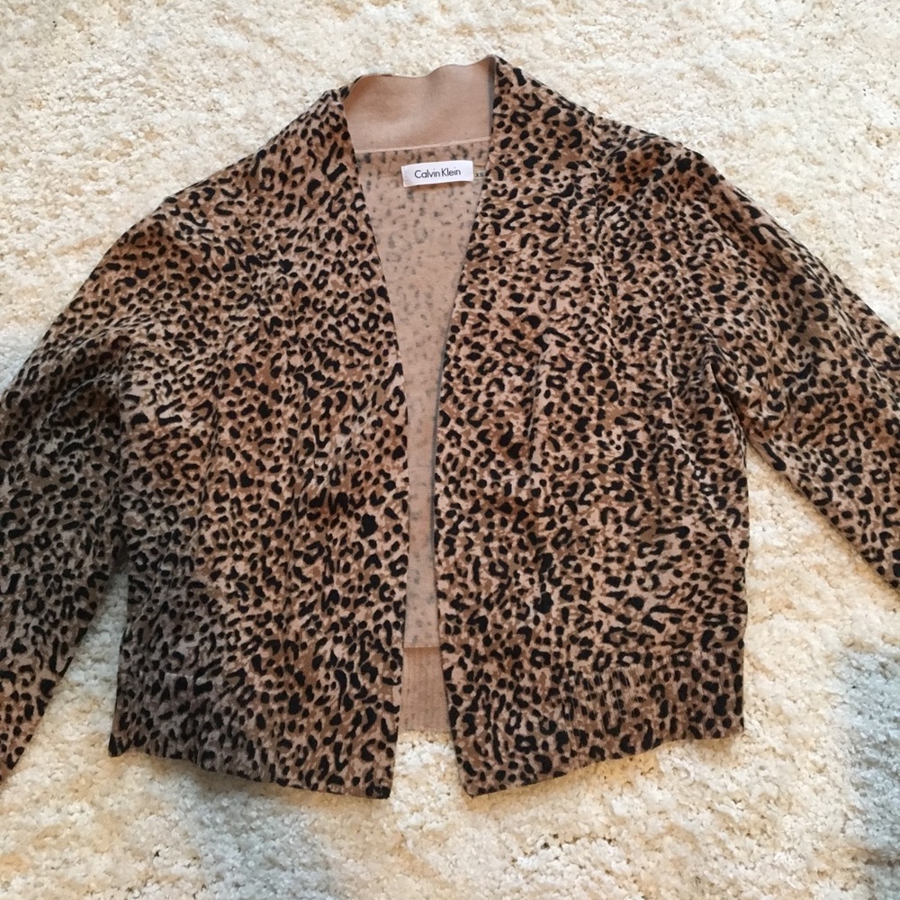 Calvin Klein Cheetah print cardigan