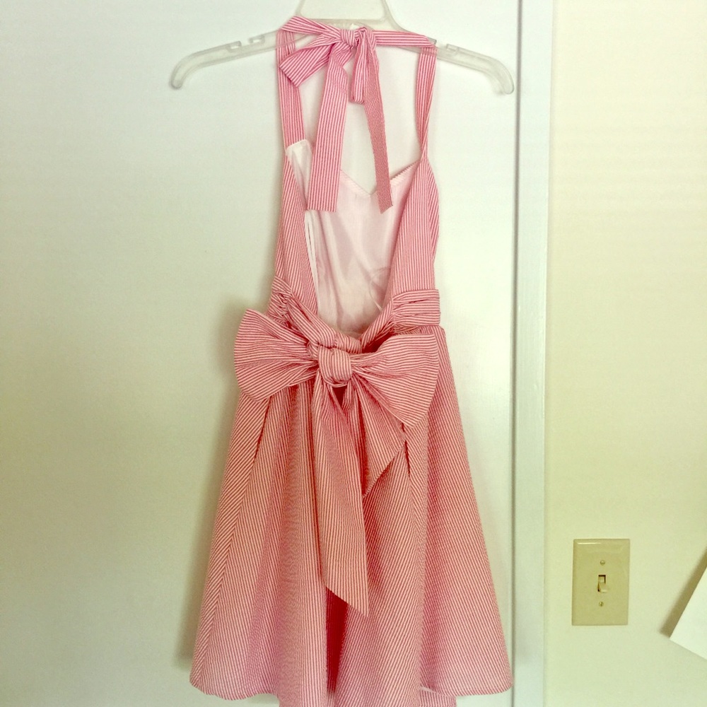 Lauren James seersucker Livingston dress in coral