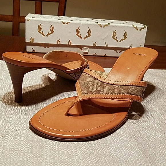 63% off Coach Shoes - ð³ SALE ð³ NWOT, Coach Thong Heeled Mule Sandals from M's closet on Poshmark