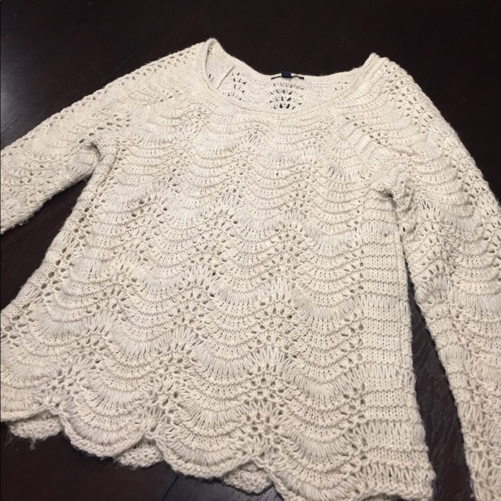 Cream colored crochet sweater from American Eagle