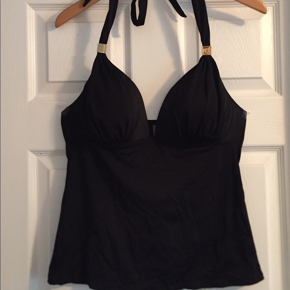 Victoria's Secret Black Deep V Tankini swim top
