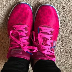 Pink Cheetah Print Skechers