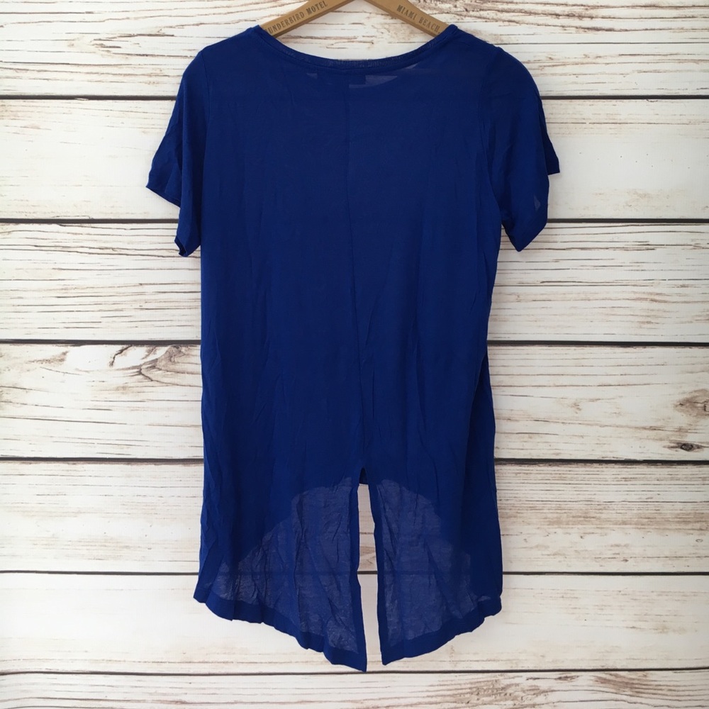 Atmosphere Blue shorts sleeve high low back Sz: 6 - Picture 3 of 5