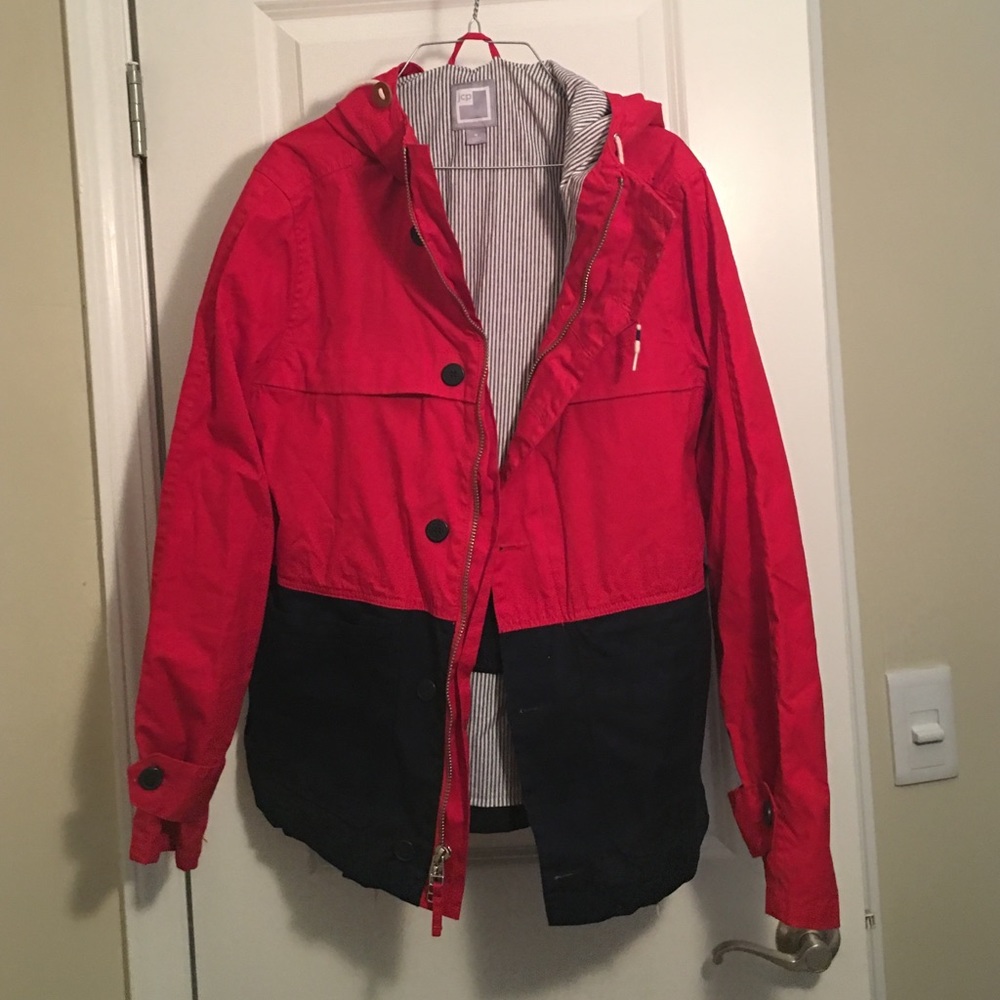 JCP Red and Navy Rain Jacket/ Light Winter Jacket