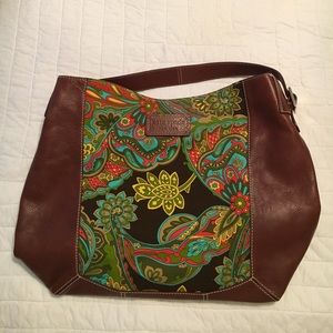 kate spade New York Brown Leather & Paisley tote