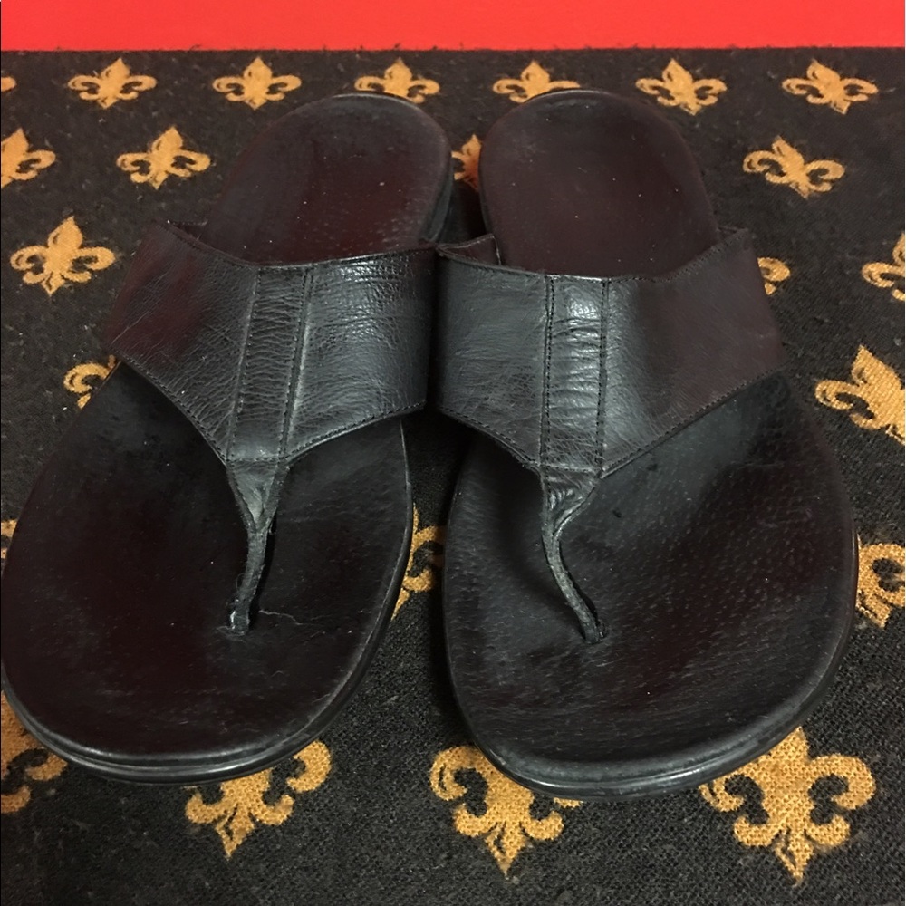 Black Leather Sandals