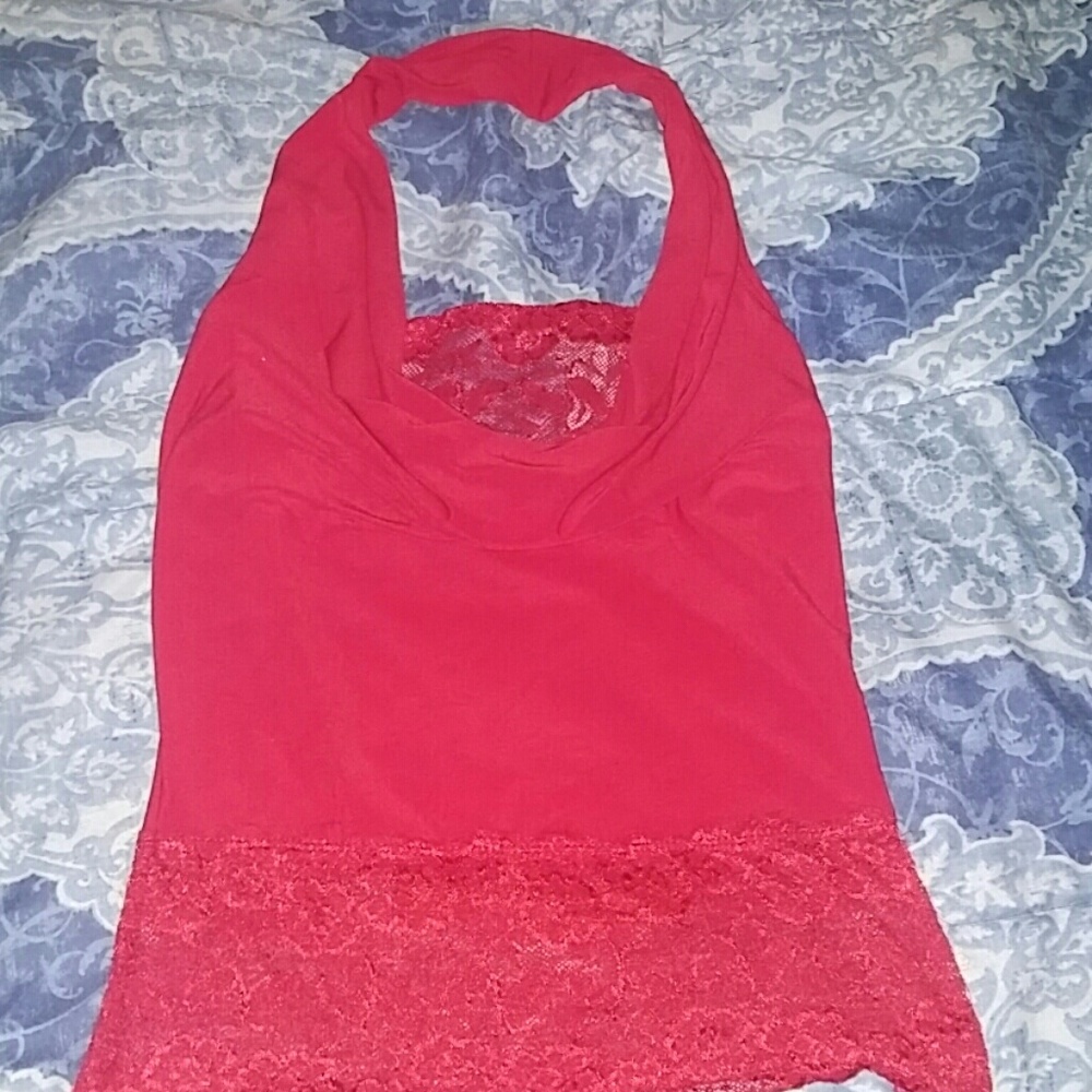 Red halter top
