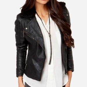NEW WITH TAGS, faux leather motorcycle jacket
