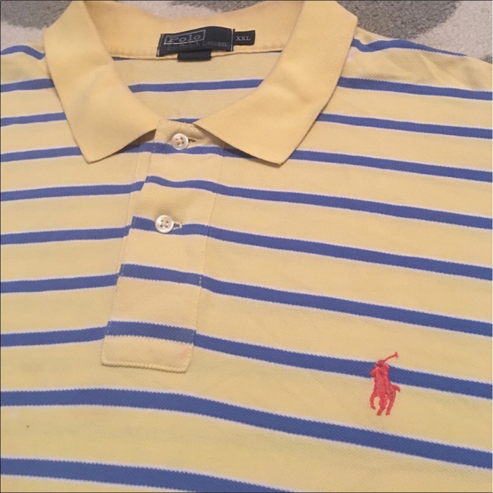 Striped yellow and blue polo