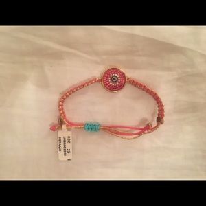 Pink handmade evil eye bracelet