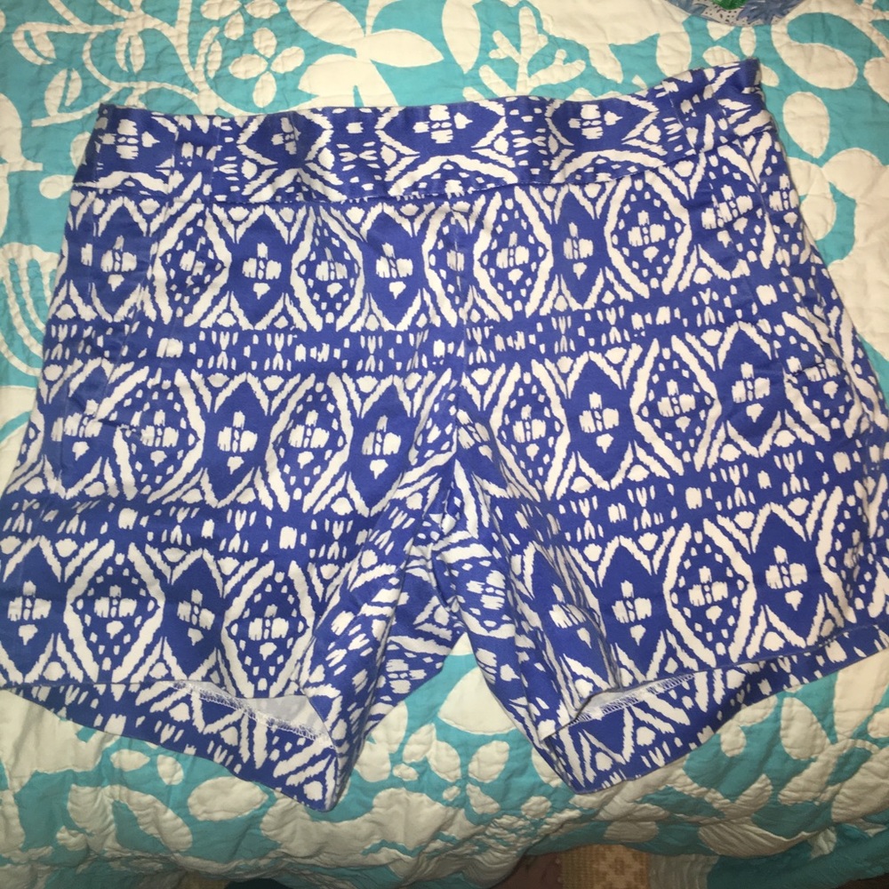 J. Crew blue pattern city fit shorts with stretch