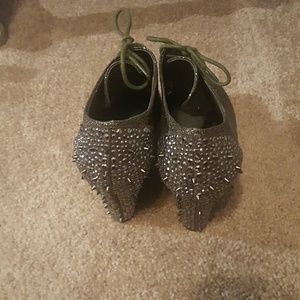 Platform lace up wedges