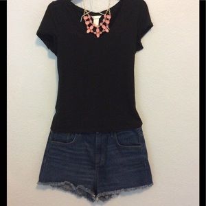 H&M High Waisted Dark Denim Shorts