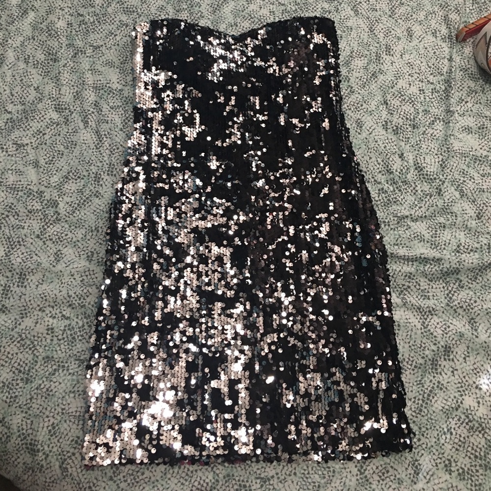 Silver Showstopper Mini Dress