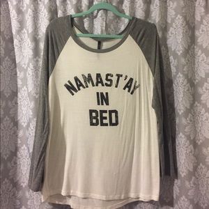 Namast'ay in bed t-shirt