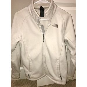North Face light grey/white fleece jacket