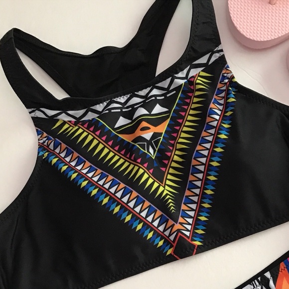 HP NWT  Black Tribal Aztec Halter Bikini - Picture 8 of 8