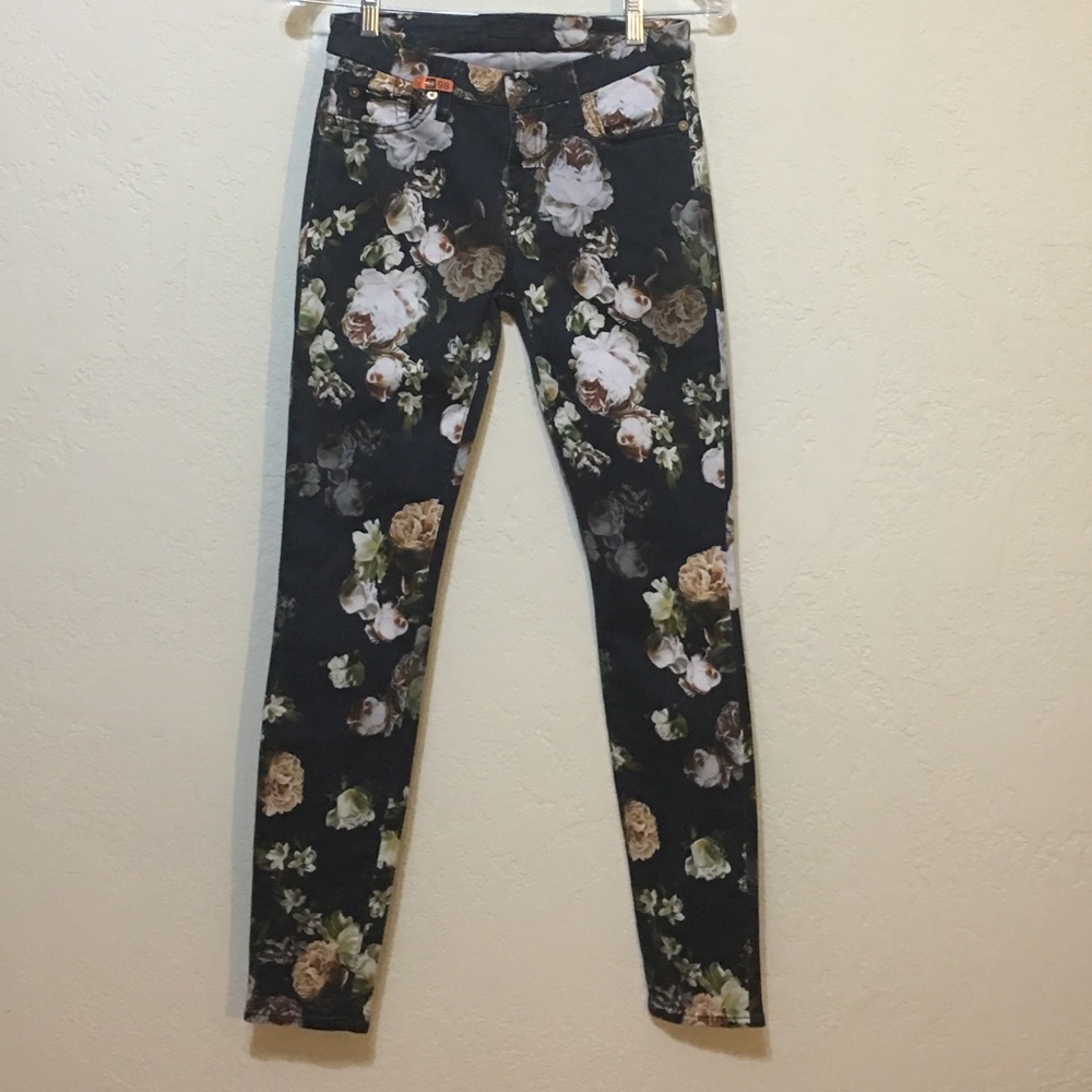 7 For All Mankind Floral Skinny Jeans