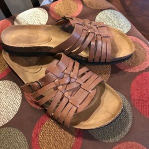 Brown Woven Sandals
