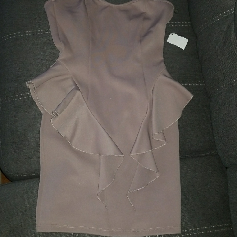 NEW Sexy taupe strapless tube dress small