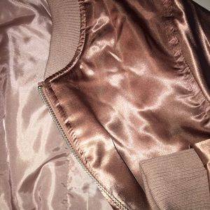Pink Satin Bomber Jacket