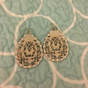 Gold and rhinestone earrings