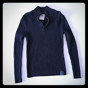 Pullover ribbed navy blue sweater