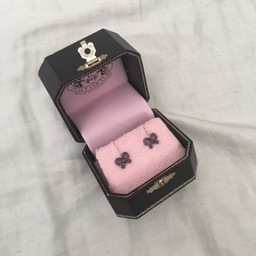 Brand new Juicy couture pink bow stud earrings