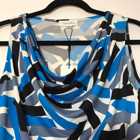 Calvin Klein mix Strips Sleeveless Blouse - Picture 3 of 7