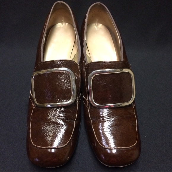 Vintage Shoes Witch Brown Buckled Heels Poshmark
