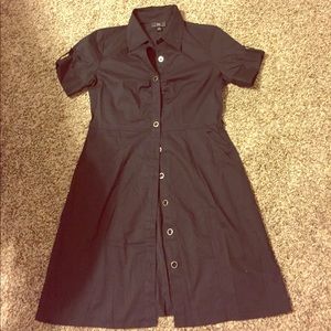 Black, button-up dress