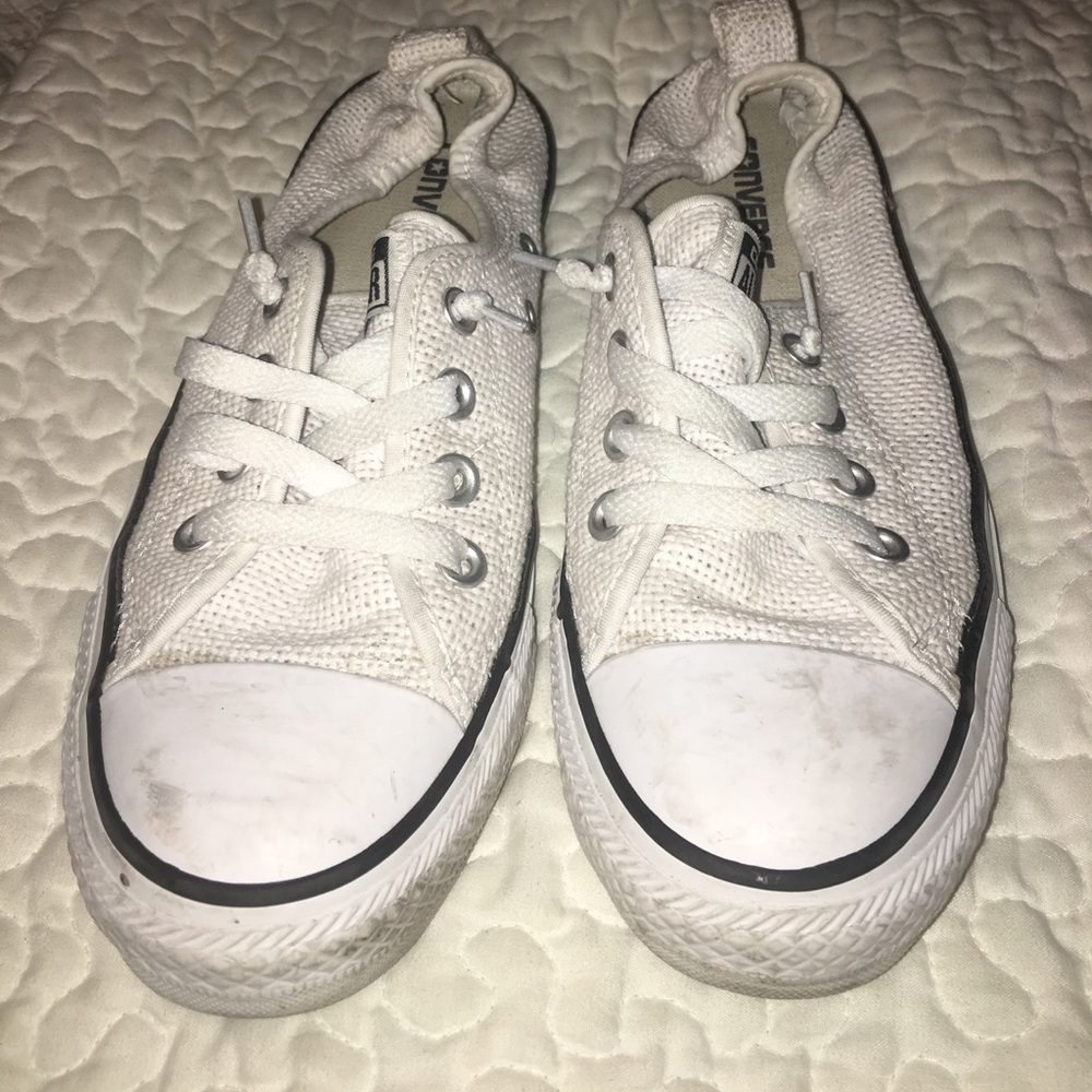 White canvas Converse slide-on size 8