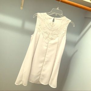 White lace top dress